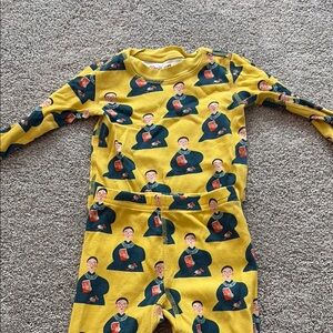 Vibrant Yellow and Green Pajama Set with Playful Design